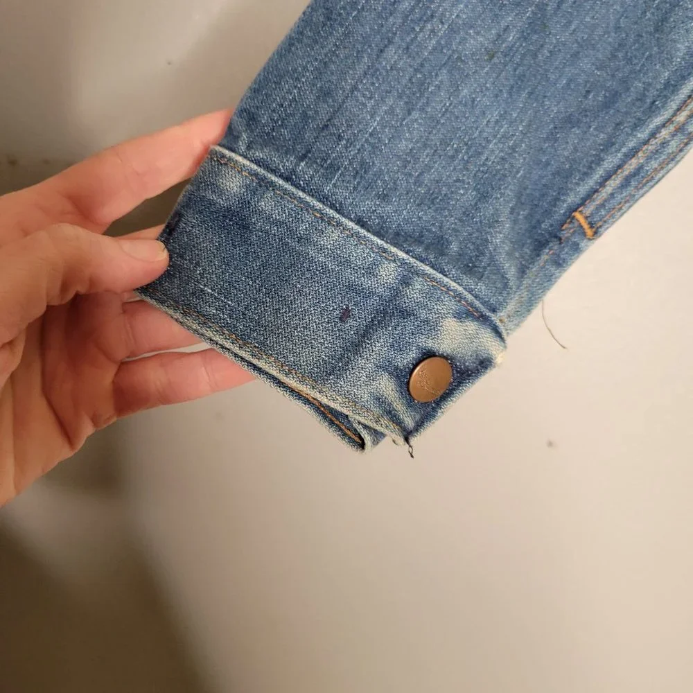 Vintage‎ Retro Kids Wrangler No Fault Denim Jacket Blue Sanforized Western USA
